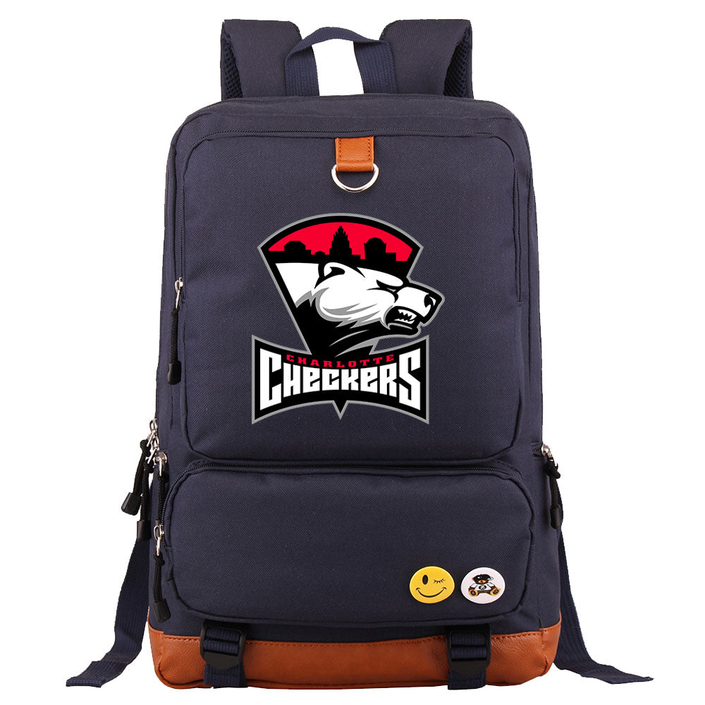 Charlotte Checkers Hockey Team Proof Backpack NoteBook Laptop School Bag