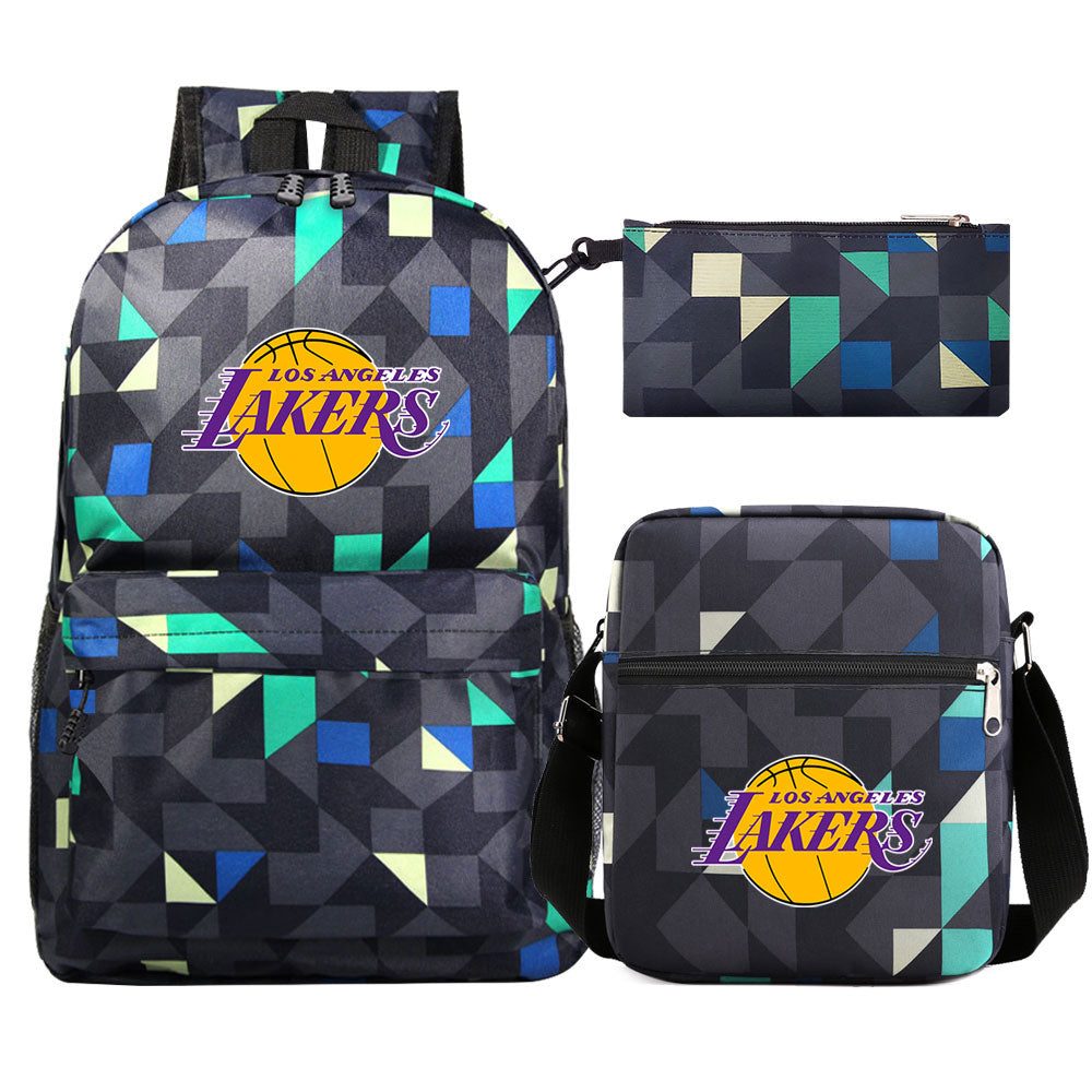 Los Angeles Lakers School Backpack Shoulder Bag Pencil Bags 3pcs Set