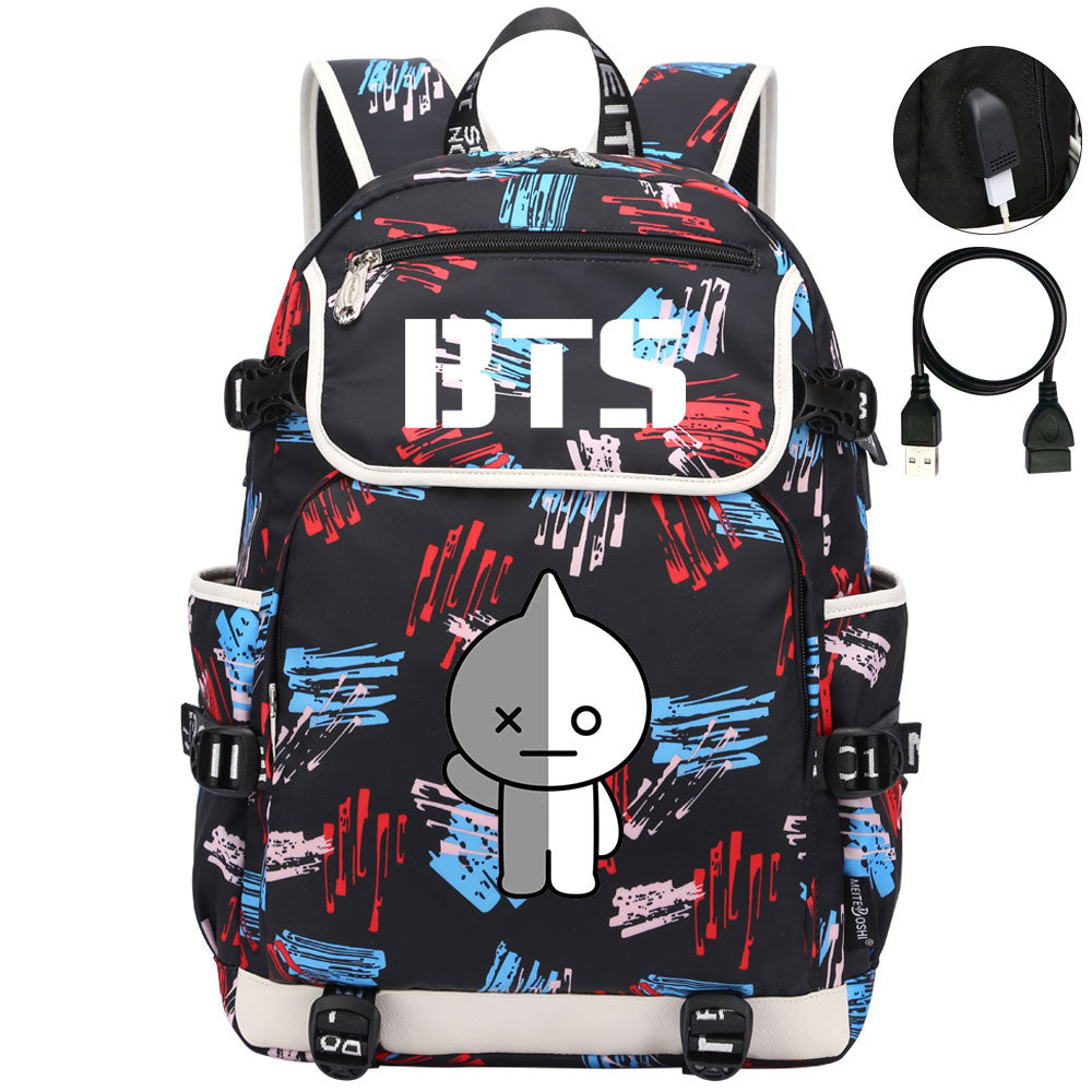 BTS VAN Backpack School Notebook Travel Bags