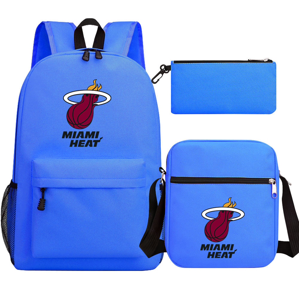 Miami Heat Basketball School Backpack Shoulder Bag Pencil Bags 3pcs Set