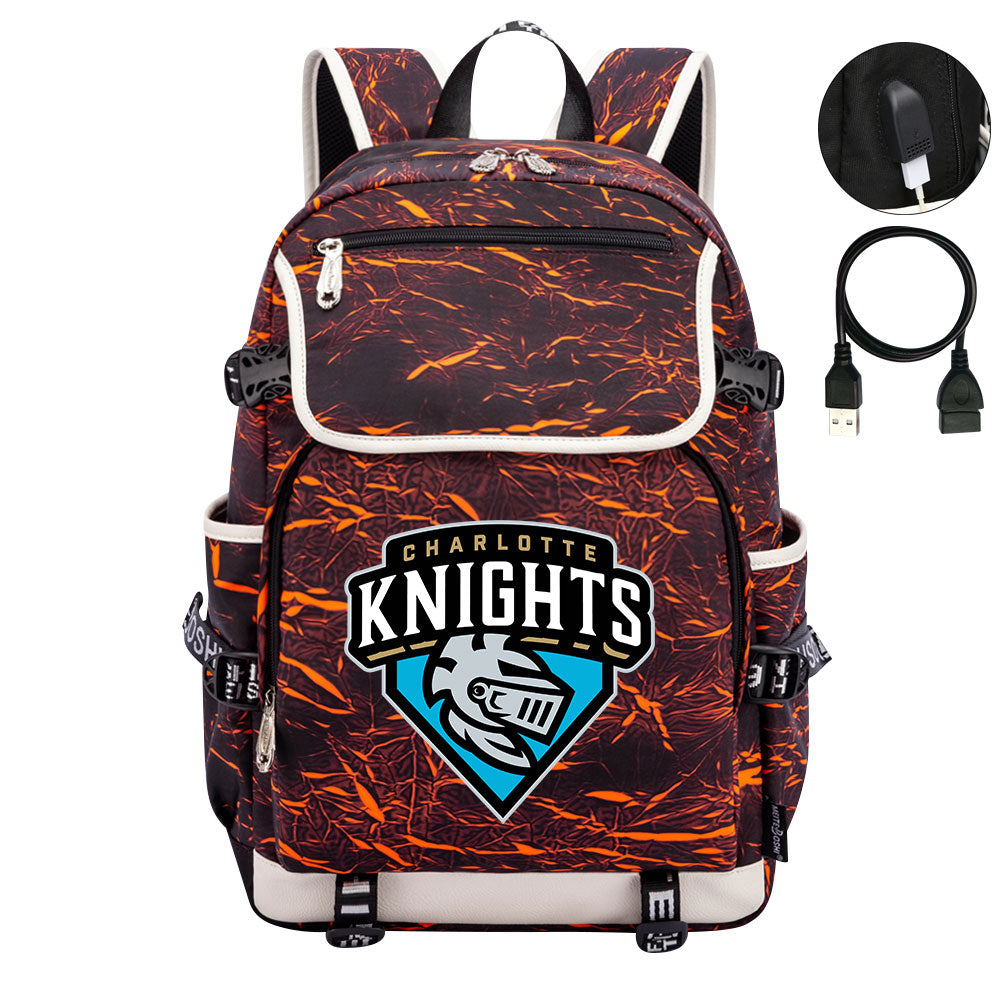 Charlotte Knights Backpack School Notebook Travel Bags