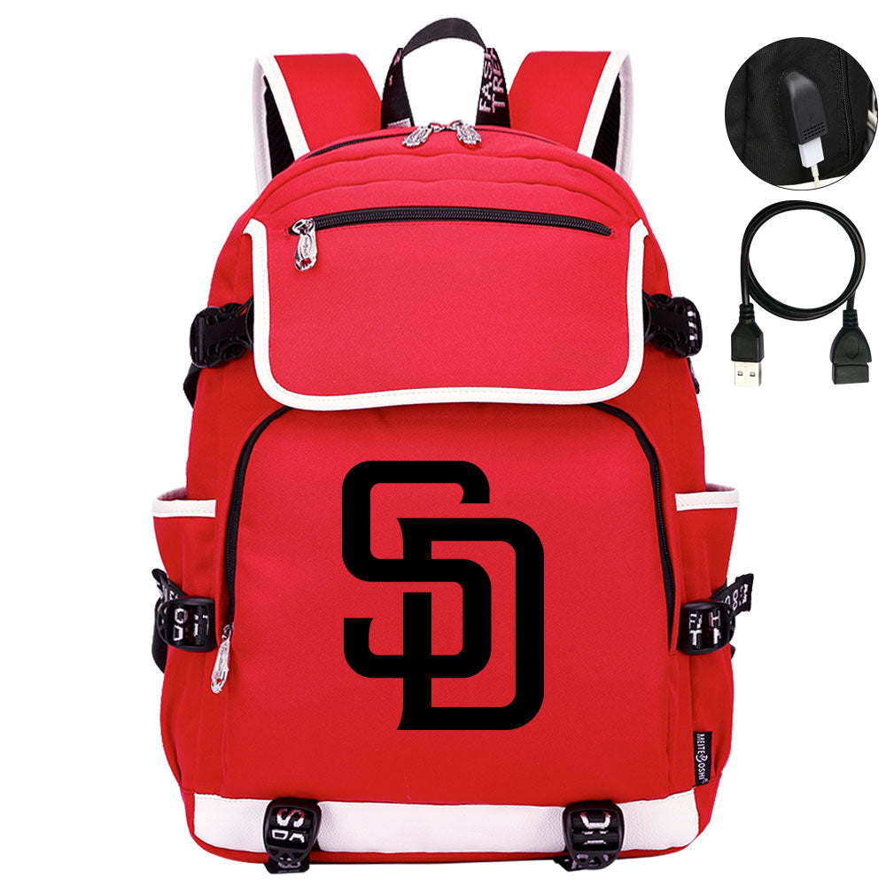 San Diego Padres Backpack School Notebook Travel Bags