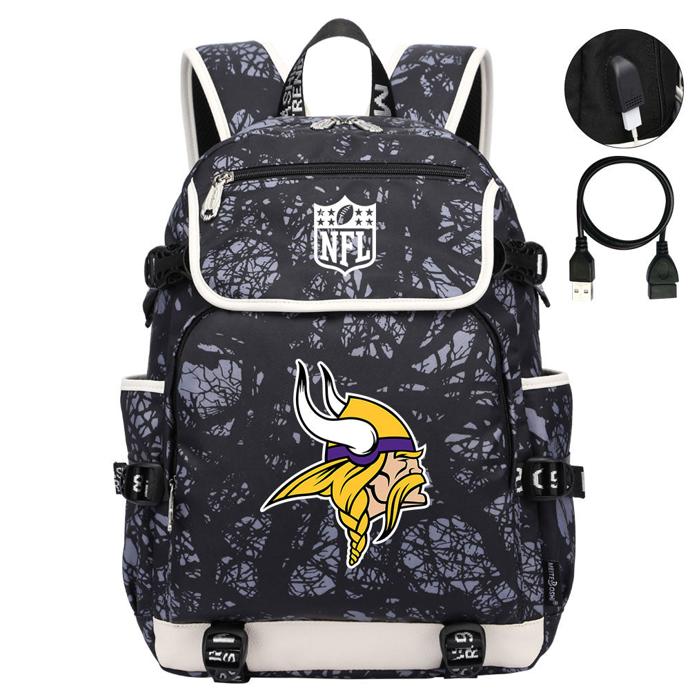 Minnesota Vikings Football Rugby Backpack School Notebook Travel Bags
