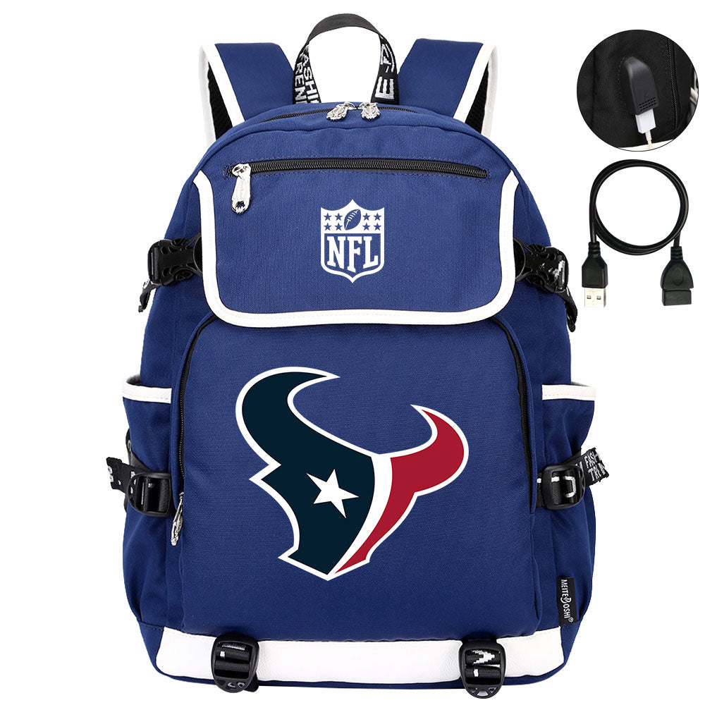 Houston Texans  Football Team Rugby Backpack School Notebook Travel Bag
