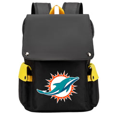 Miami Dolphins Football Team Rugby Laptop Backpack Oxford School Bag