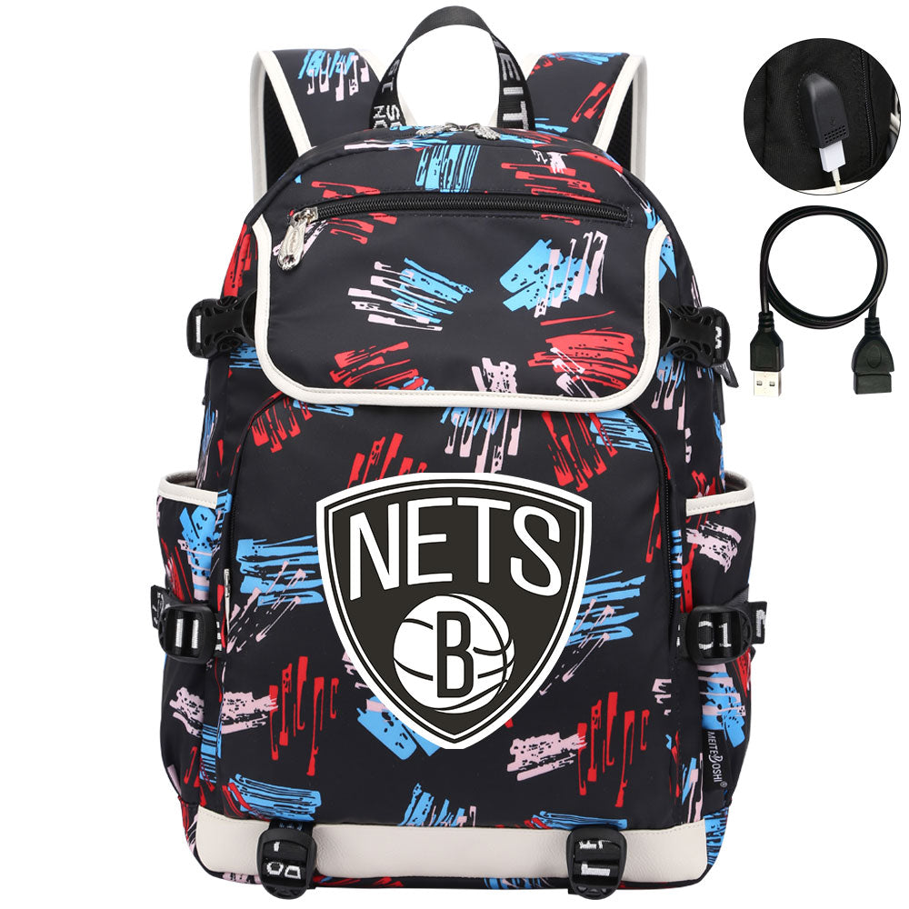Brooklyn Nets Backpack School Notebook Travel Bags