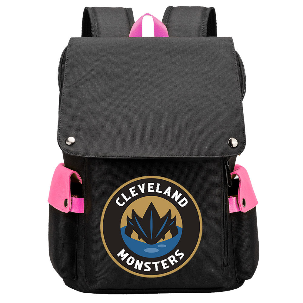 Cleveland Monsters Hockey Team School Backpack Oxford Laptop Bag