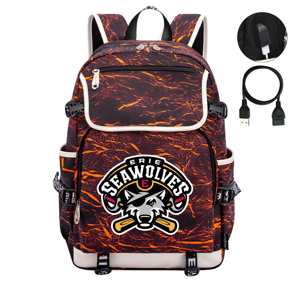 Erie SeaWolves Backpack School Notebook Travel Bags