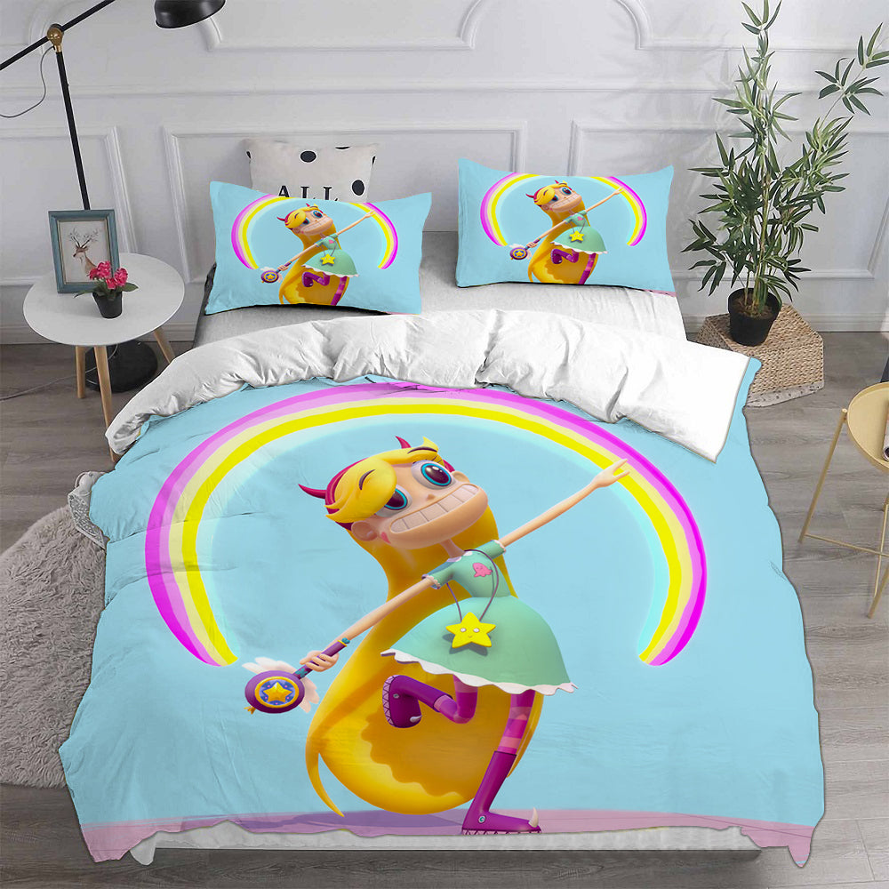 Star vs. the Forces of Evil Cosplay Bedding Set Duvet Cover Pillowcases Halloween Home Decor