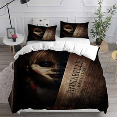 Annabelle Cosplay Bedding Set Duvet Cover Pillowcases Halloween Home Decor