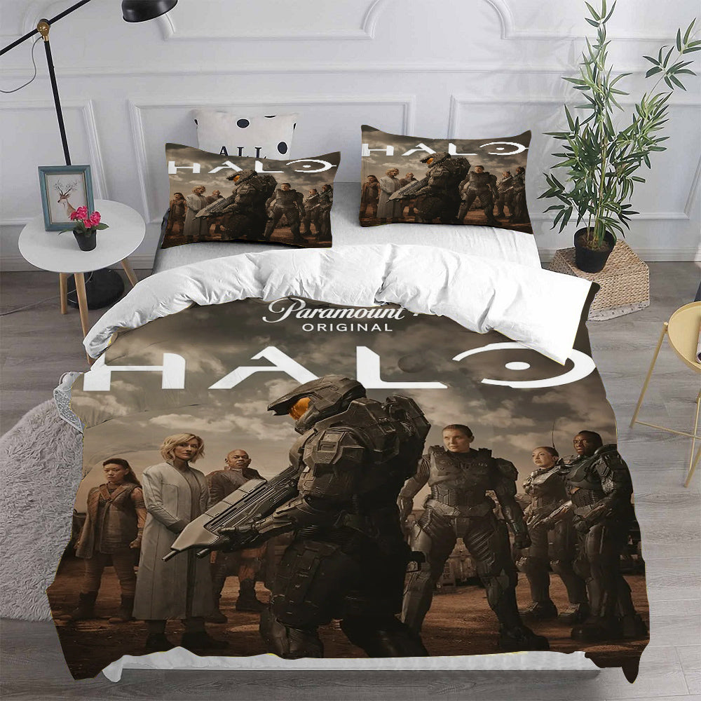 Halo 2 Cosplay Bedding Set Duvet Cover Pillowcases Halloween Home Decor