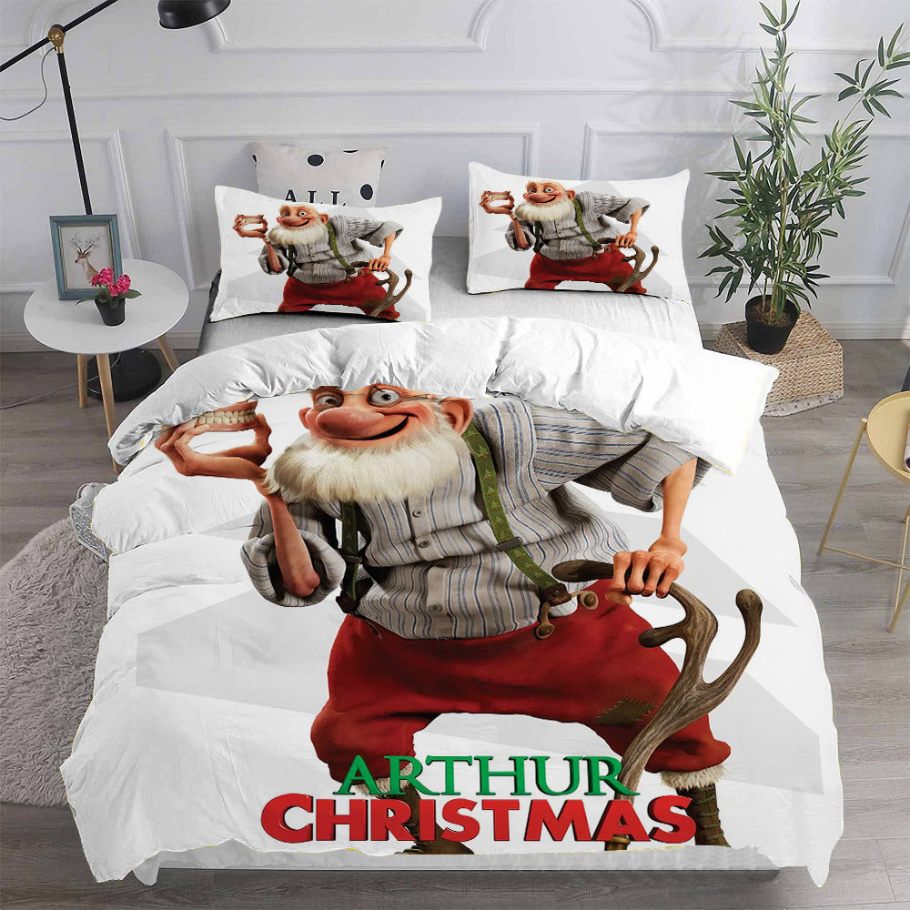 Arthur Christmas Cosplay Bedding Set Duvet Cover Pillowcases Halloween Home Decor