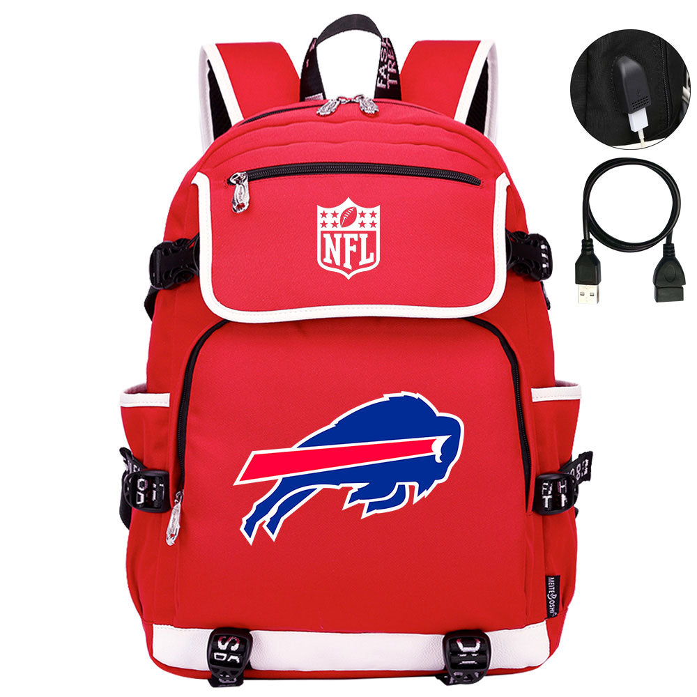 Buffalo Bills Football Team Rugby Backpack School Notebook Travel Bag