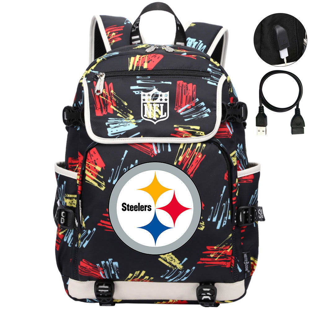 Pittsburgh Steelers Football Rugby Backpack School Notebook Travel Bags