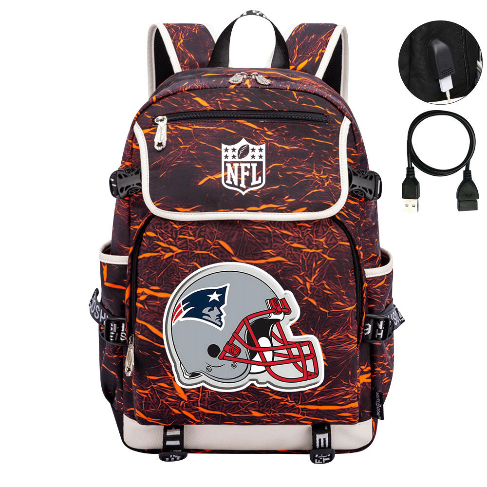 New England Patriots Football Rugby Backpack School Notebook Travel Bags