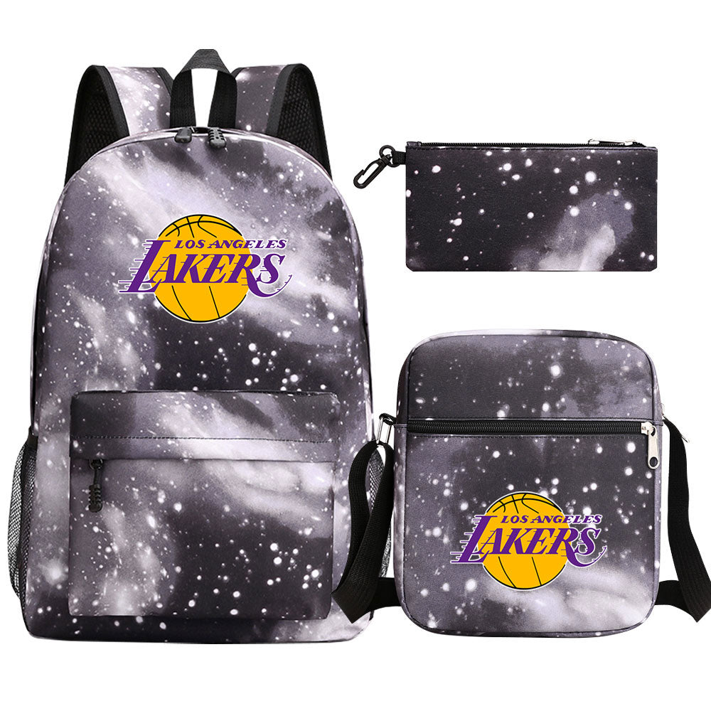 Los Angeles Lakers School Backpack Shoulder Bag Pencil Bags 3pcs Set