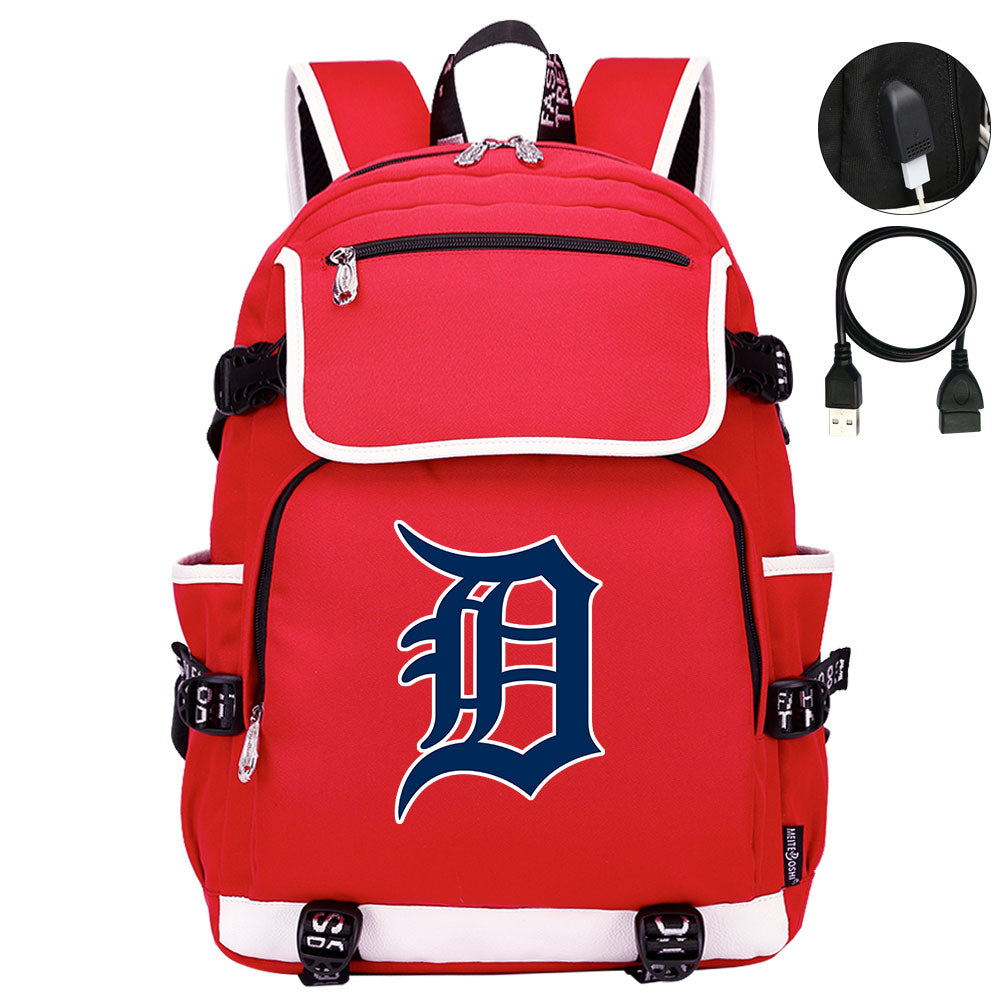 Detroit Tigers Backpack School Notebook Travel Bags