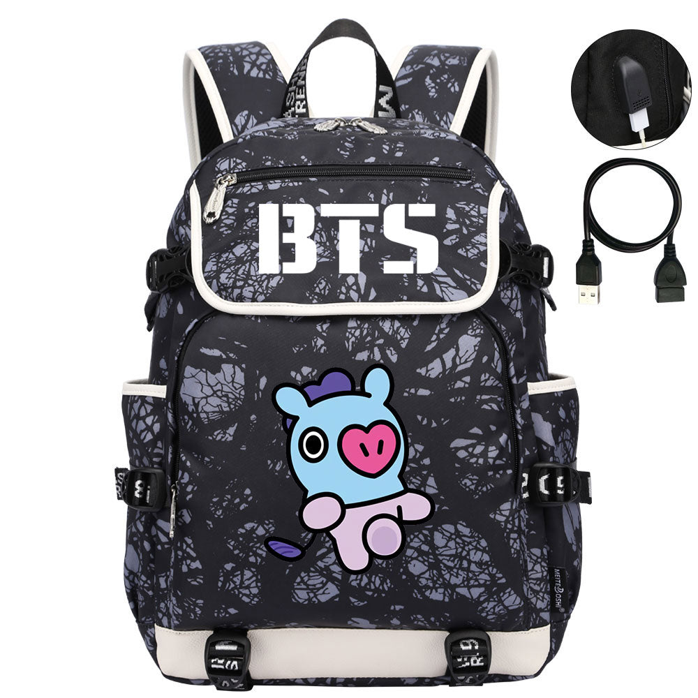 BTS Mang Backpack School Notebook Travel Bags