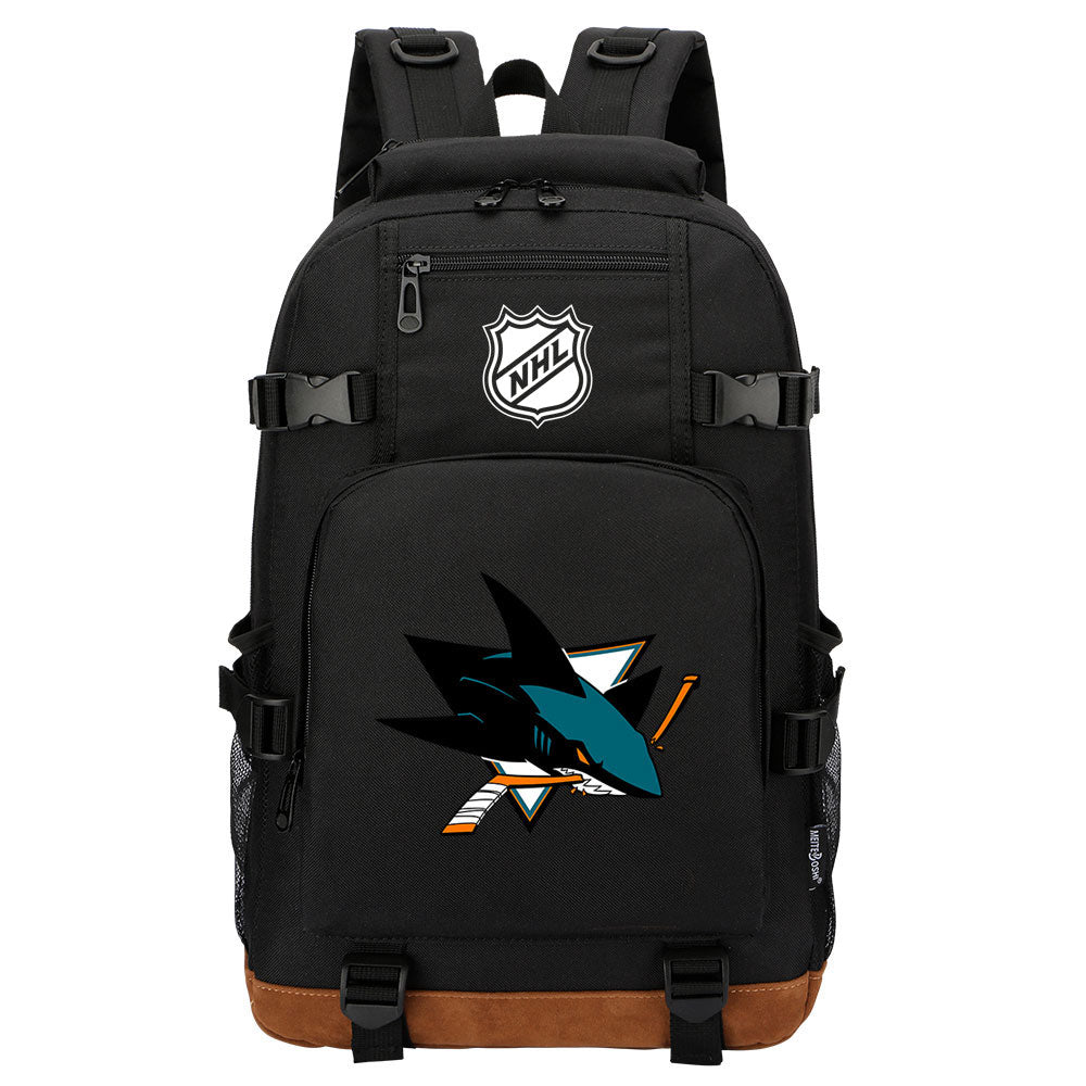San Jose Sharks Hockey League Waterproof Backpack School Notebook Travel Bag
