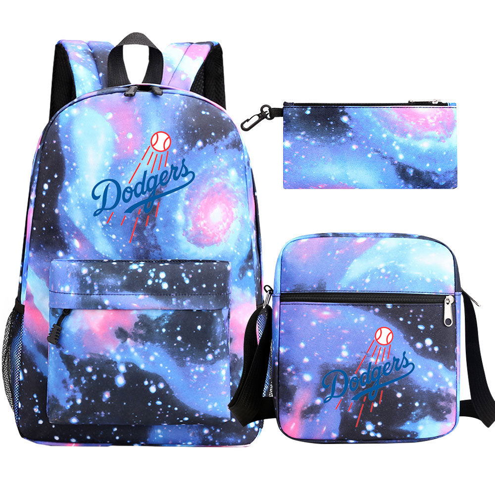 LA Dodgers Baseball School Backpack Shoulder Bag Pencil Bags 3pcs Set