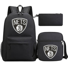 Brooklyn Nets Basketball School Backpack Shoulder Bag Pencil Bags 3pcs Set