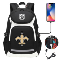 New Orleans Saints Football Rugby Backpack School Notebook Travel Bags With USB