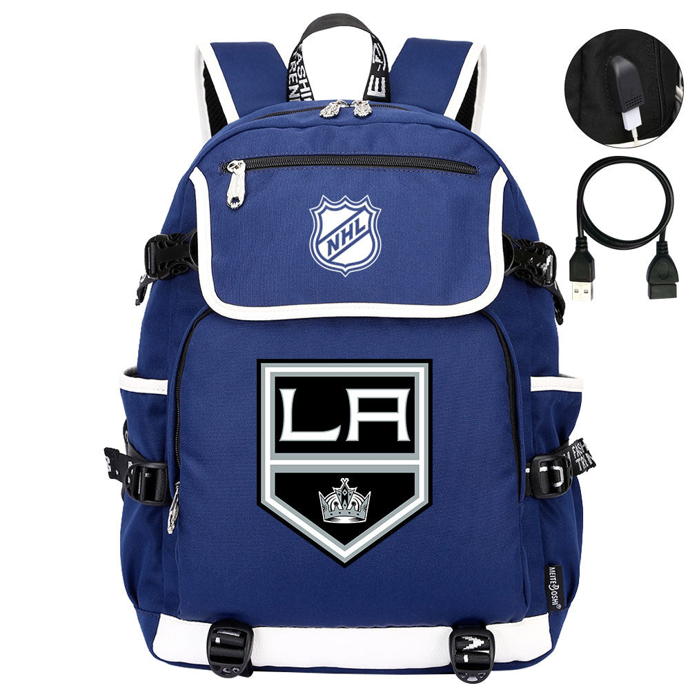 Los Angeles Kings Hockey League Backpack School Notebook Travel Bag