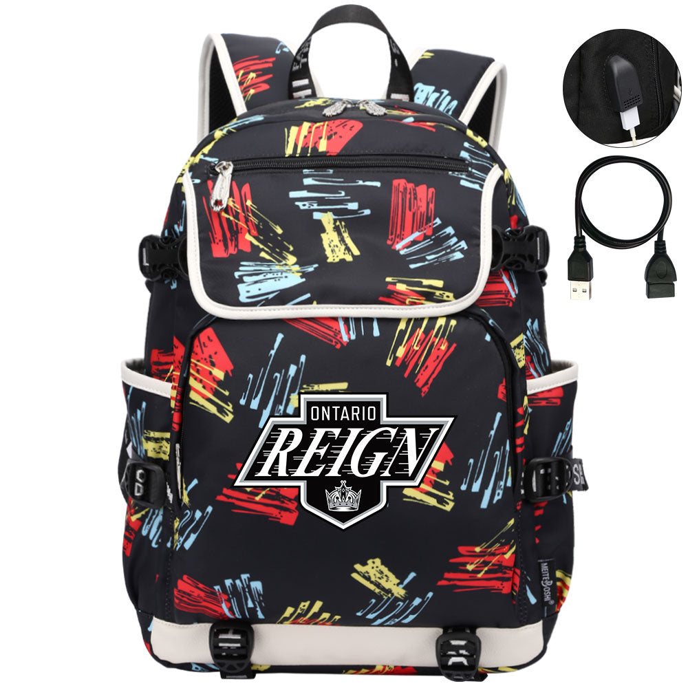 Ontario Reign Hockey League Backpack School Notebook Travel Bag
