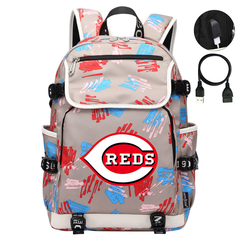 Cincinnati Reds Backpack School Notebook Travel Bags