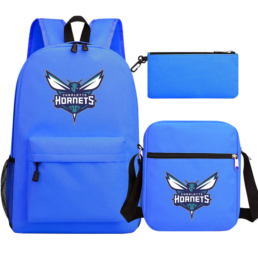 Charlotte Hornets Basketball School Backpack Shoulder Bag Pencil Bags 3pcs Set