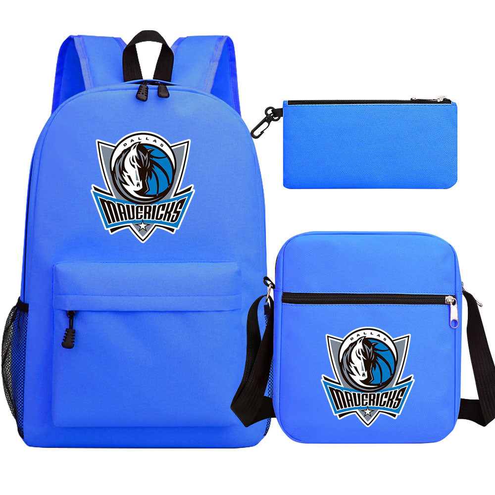 Dallas Mavericks Basketball School Backpack Shoulder Bag Pencil Bags 3pcs Set