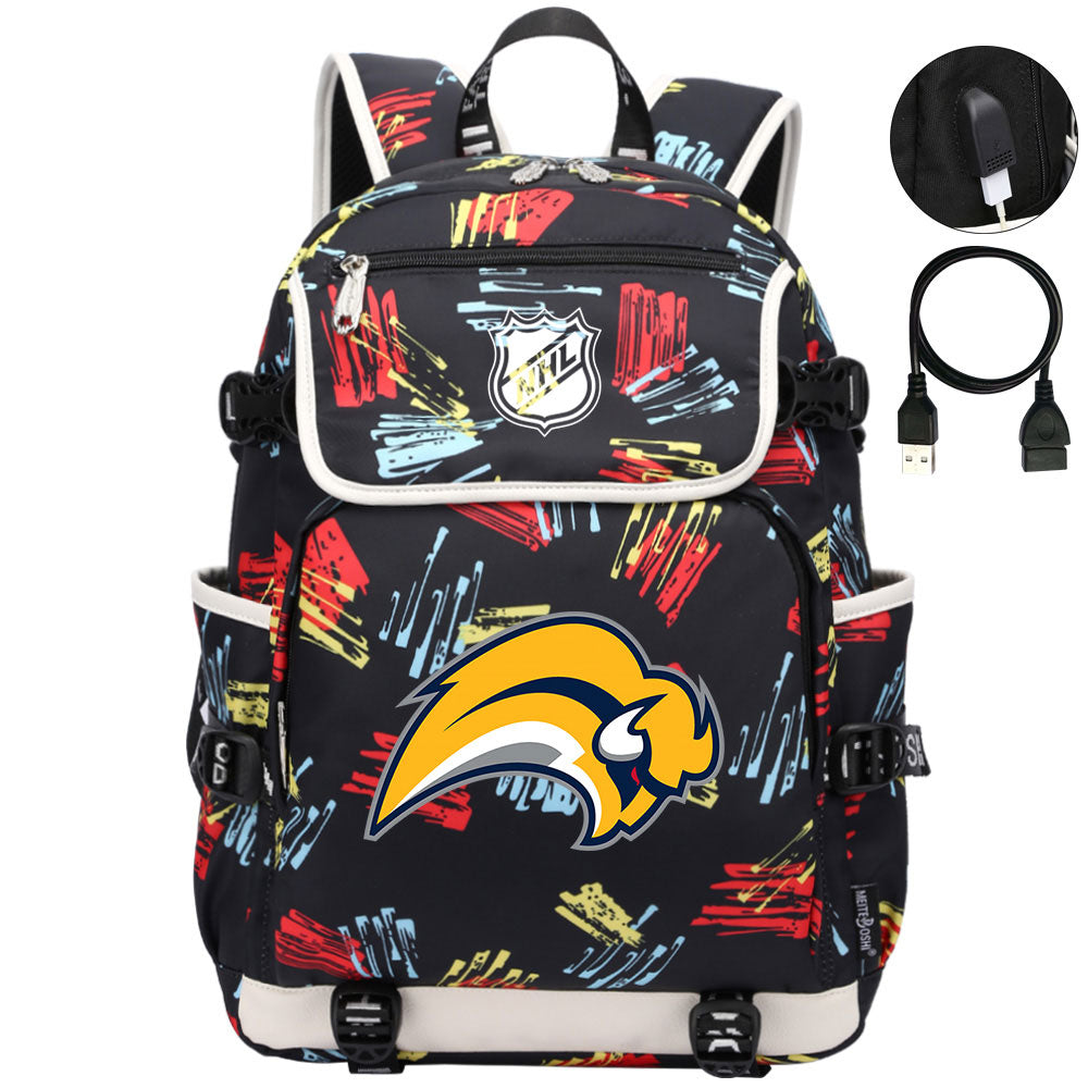 Buffalo Sabres Hockey League Backpack School Notebook Travel Bag
