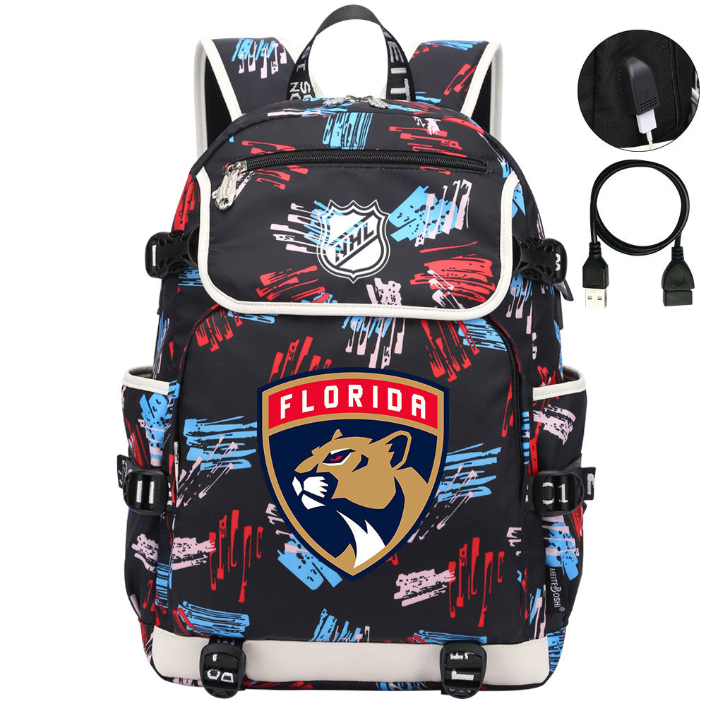 Florida Panthers Hockey League Backpack School Notebook Travel Bag