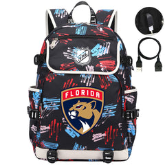 Florida Panthers Hockey League Backpack School Notebook Travel Bag