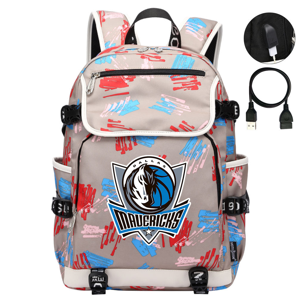 Dallas Mavericks Backpack School Notebook Travel Bags