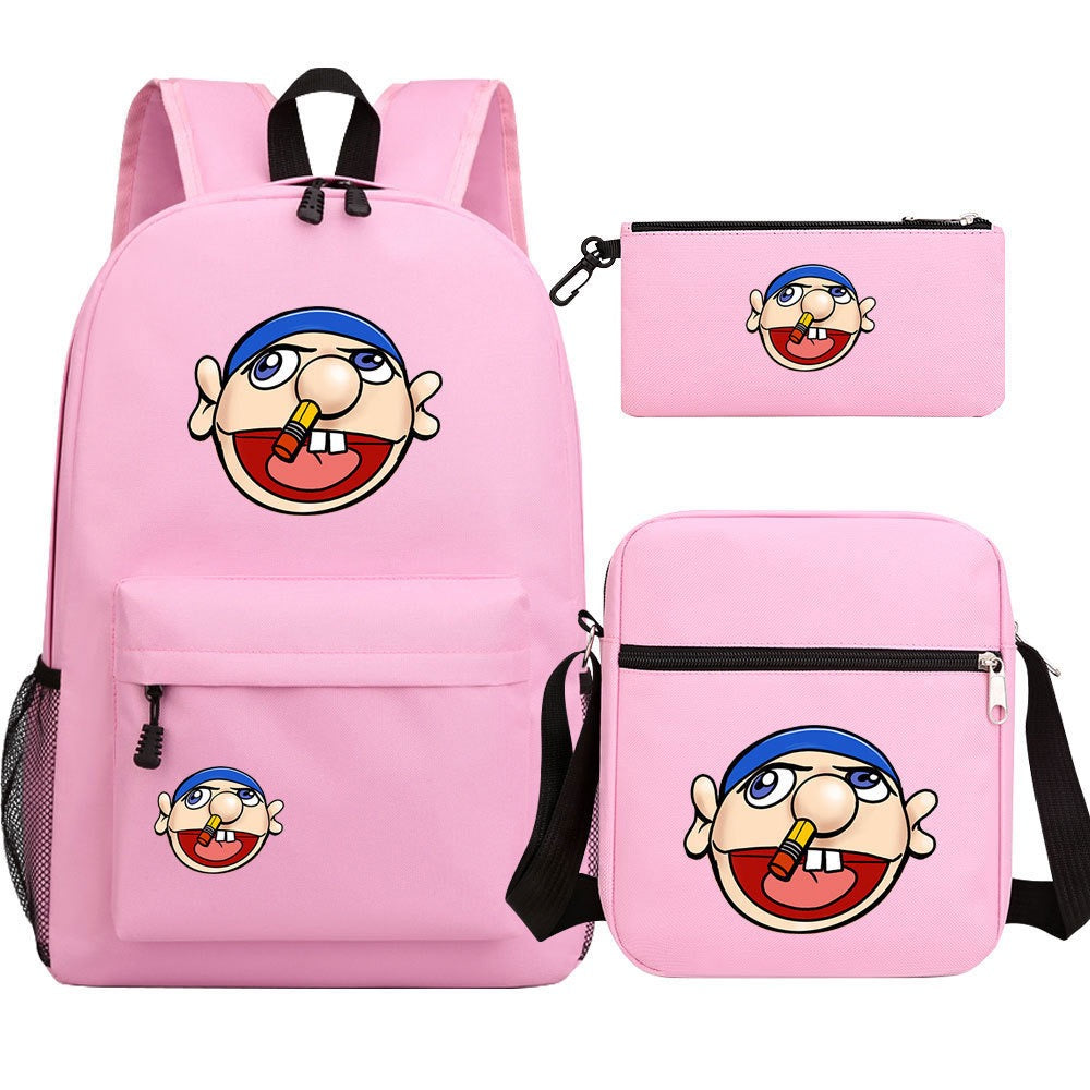 Jeffy School Backpack Shoulder Bag Pencil Bags 3pcs Set