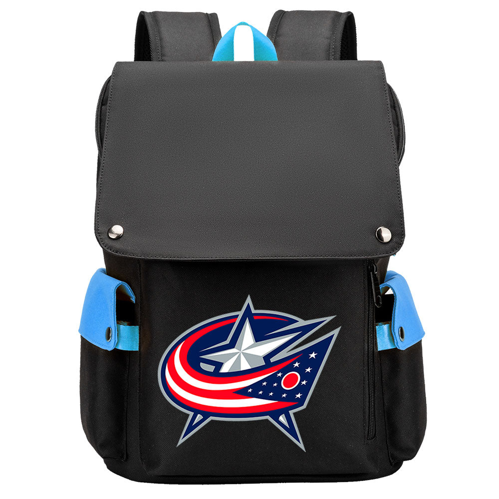 Columbus Blue Jackets Hockey Team School Backpack Oxford Laptop Bag