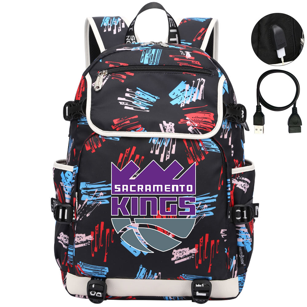 Sacramento Kings Backpack School Notebook Travel Bags