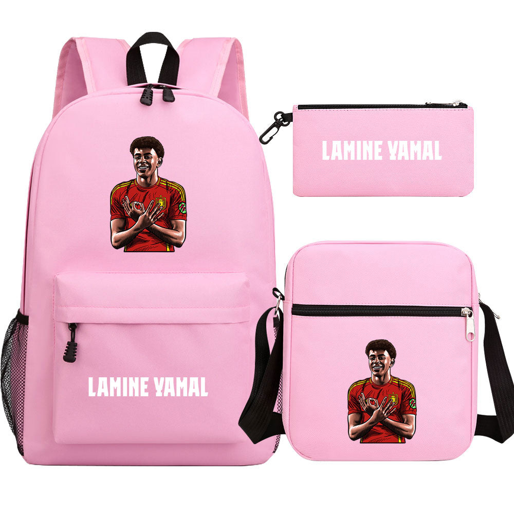 Lamine Yamal Football Player School Backpack Shoulder Bag Pencil Bags 3pcs Set