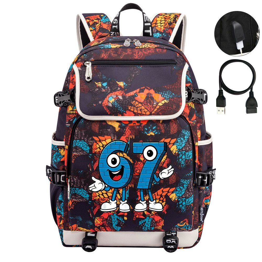 Steal a Brainrot 67 Backpack School Notebook Travel Bags