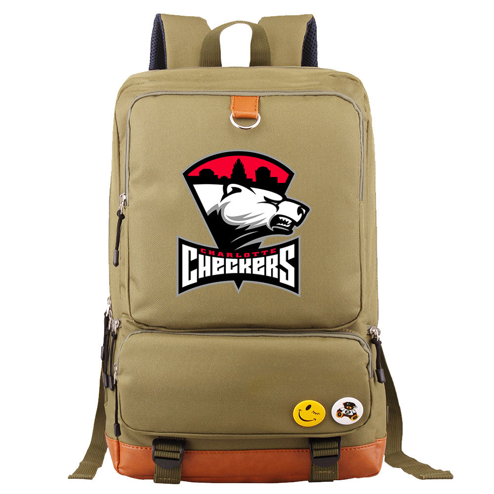 Charlotte Checkers Hockey Team Proof Backpack NoteBook Laptop School Bag
