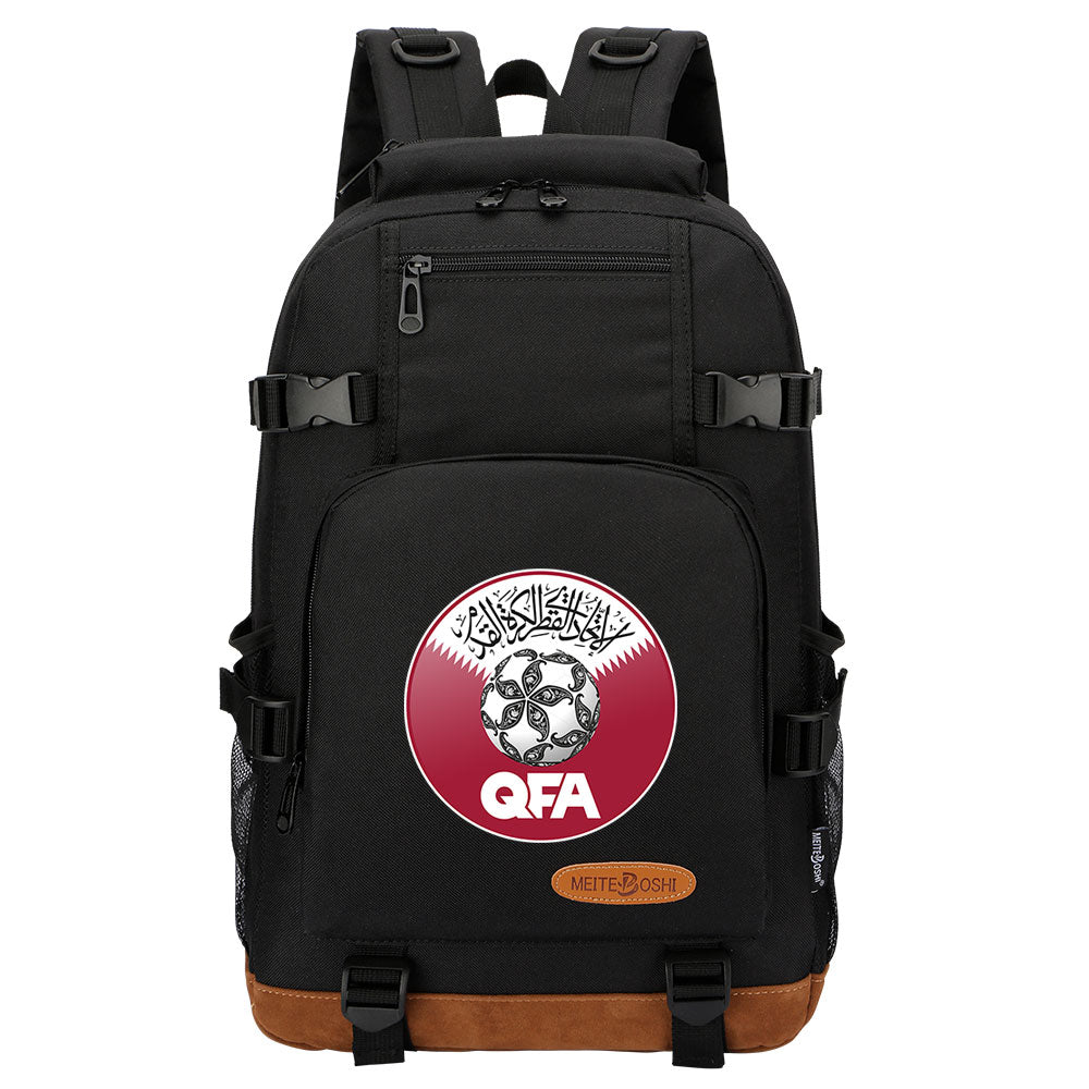 Qatar Football Association Waterproof Backpack School Notebook Travel Bag