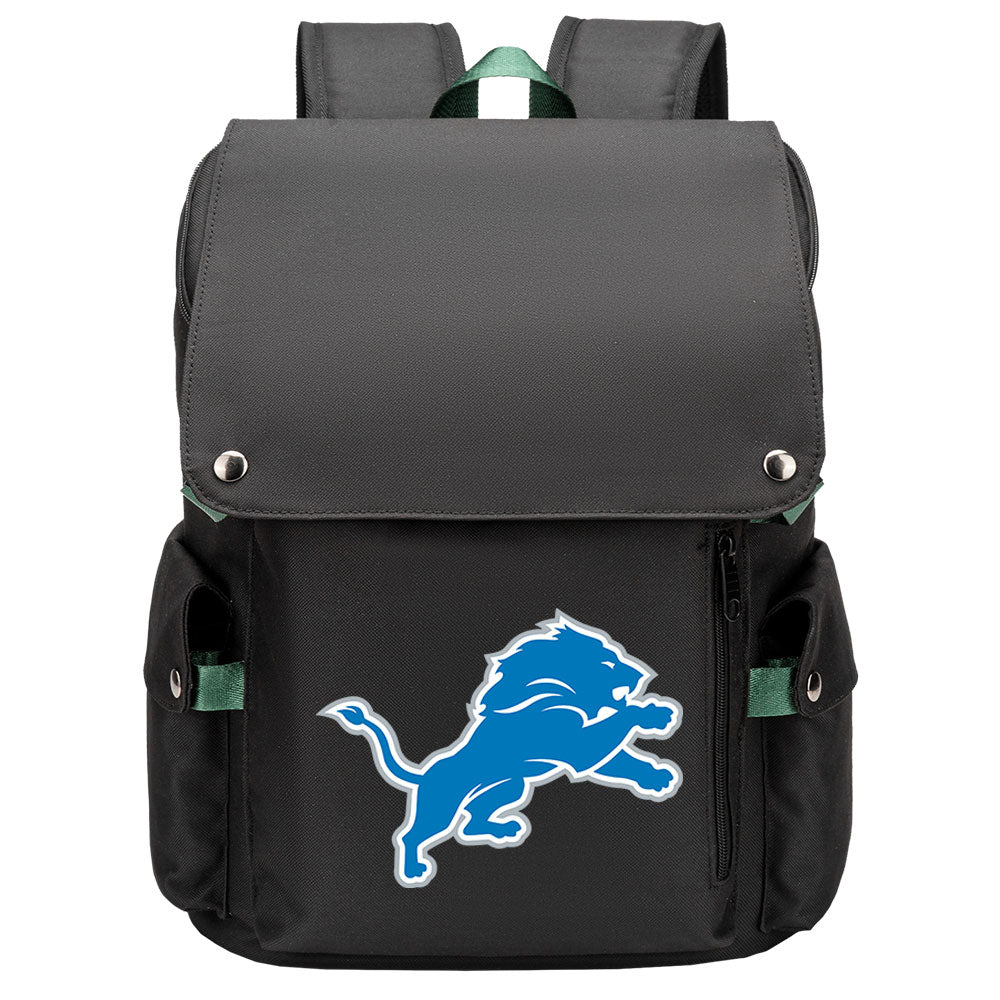 Detroit Lions Football Team Rugby Laptop Backpack Oxford School Bag
