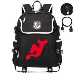 New Jersey Devils Hockey League Backpack School Notebook Travel Bag