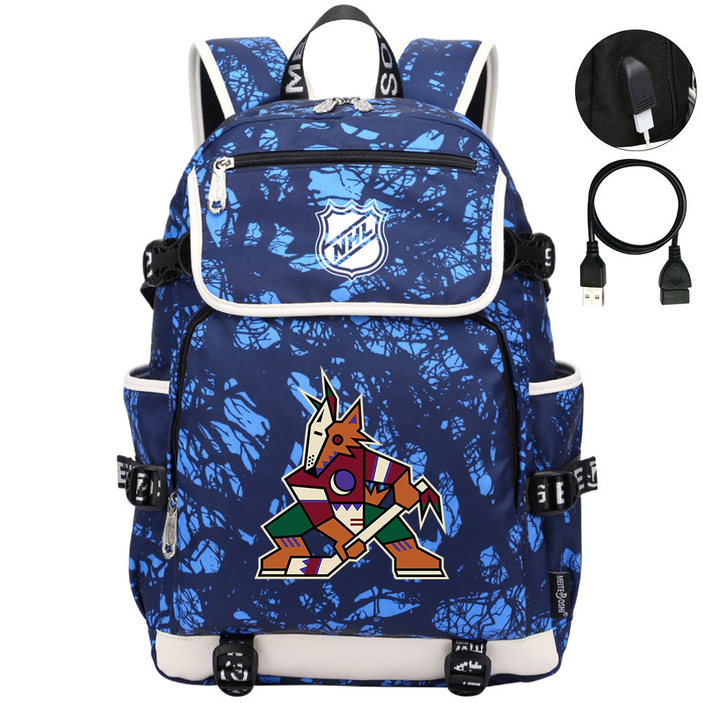 Arizona Coyotes Hockey Team Backpack School Notebook Travel Bags