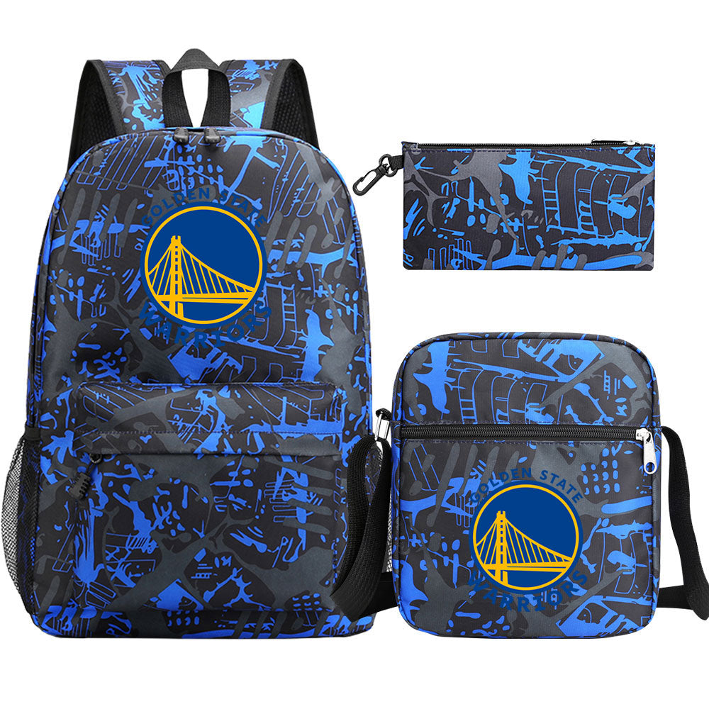 Golden State Warriors Basketball School Backpack Shoulder Bag Pencil Bags 3pcs Set