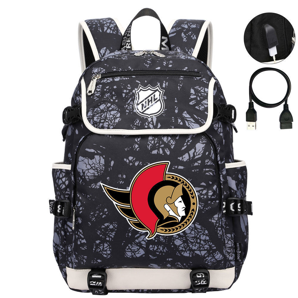 Ottawa Senators Hockey League Backpack School Notebook Travel Bags