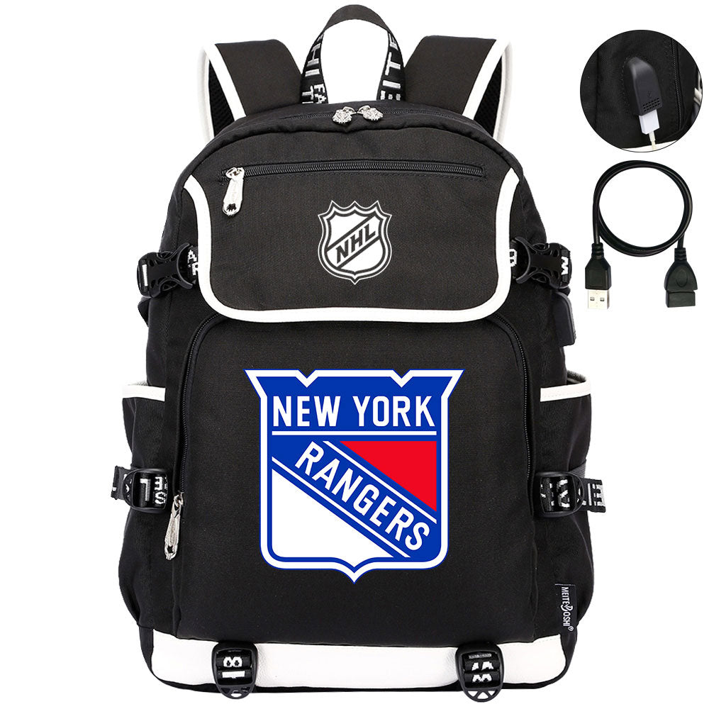 New York Rangers Hockey League Backpack School Notebook Travel Bag