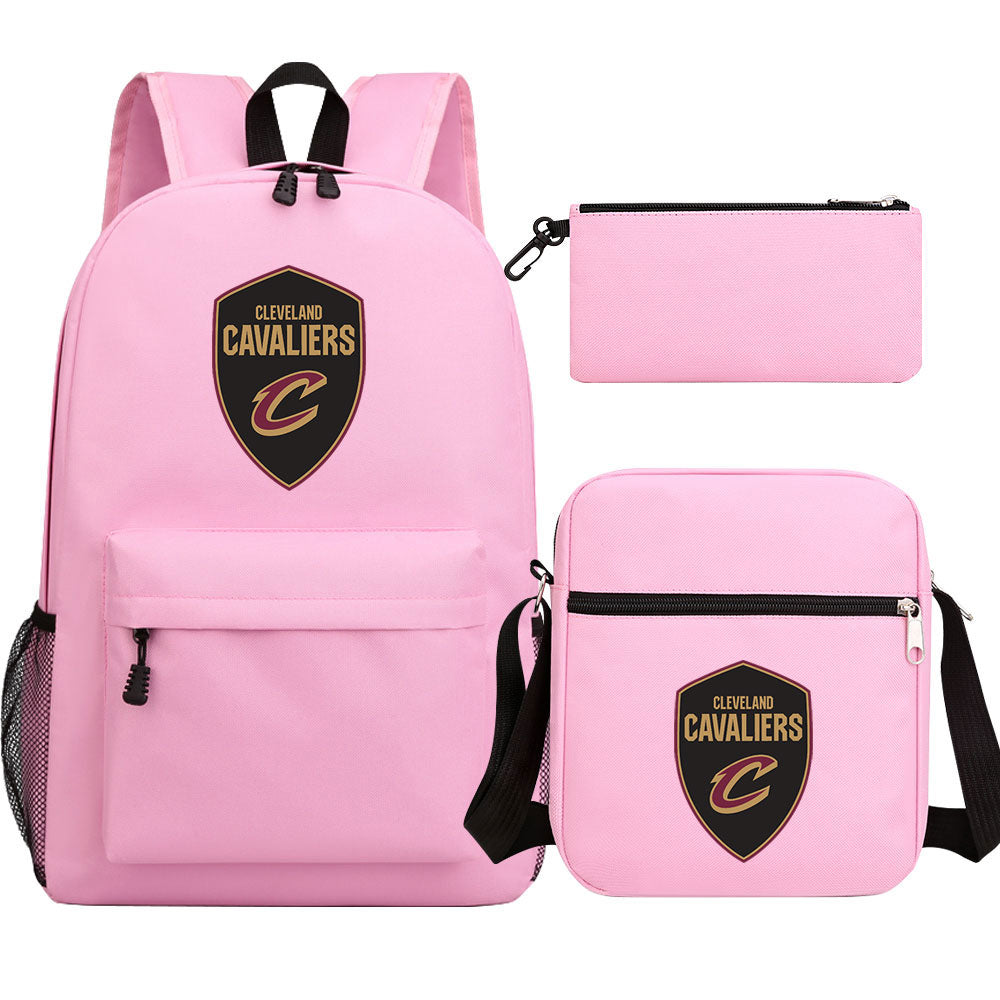 Cleveland Cavaliers Basketball School Backpack Shoulder Bag Pencil Bags 3pcs Set