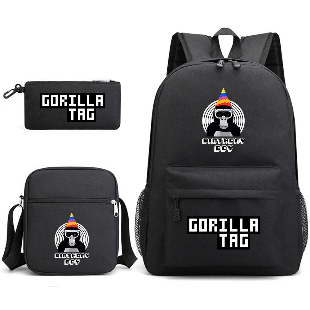 Gorilla Tag School Backpack Shoulder Bag Pencil Bags 3pcs Set